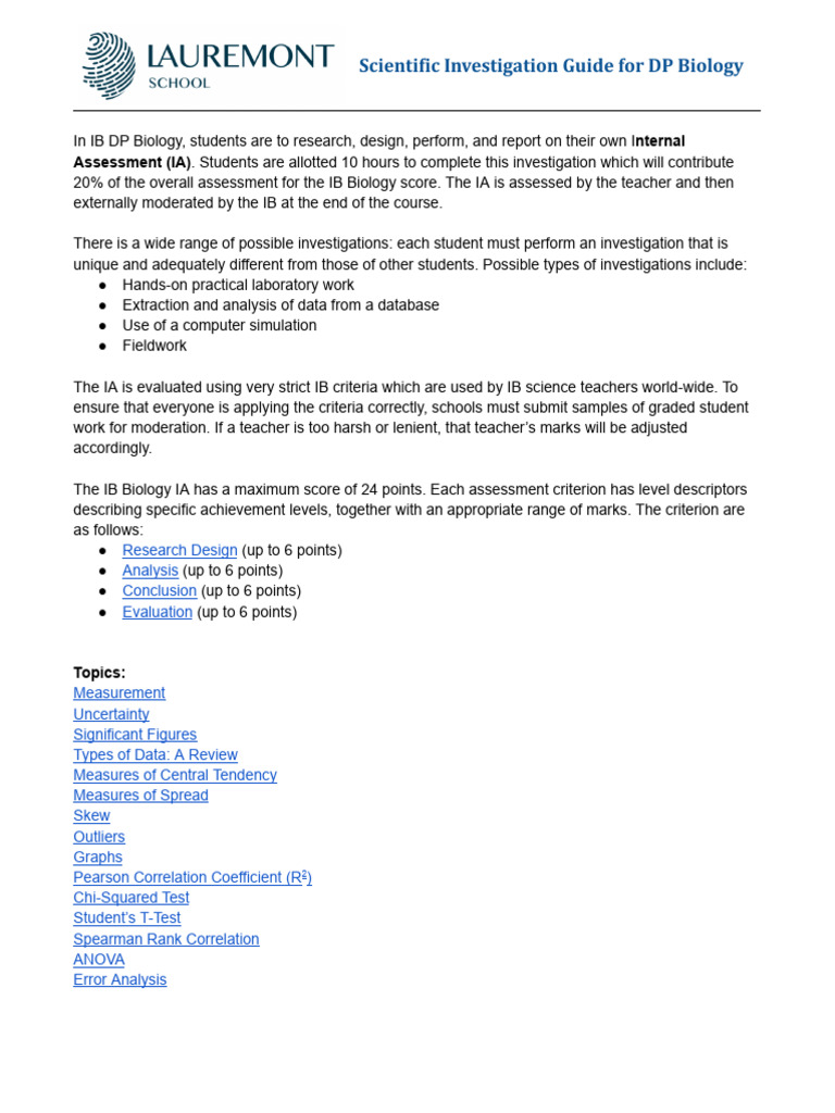 DP Bio Lab Guide (2023) (Partial) | PDF