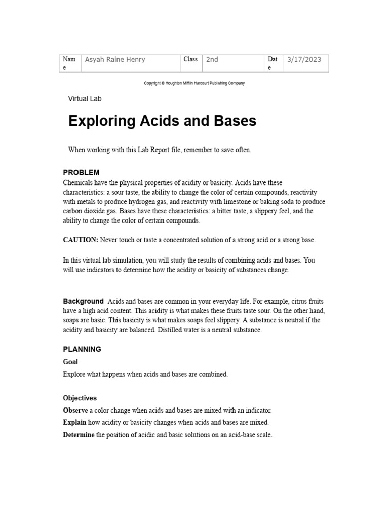 Edited - Copy of Virtual Acid and Bases Lab | PDF