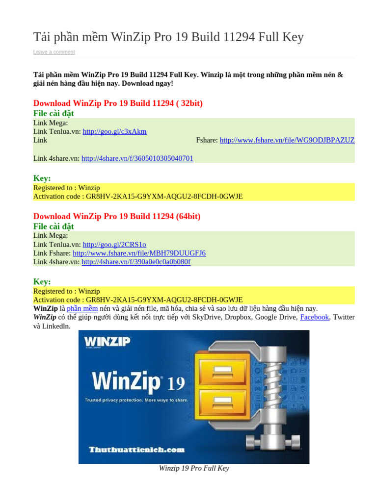 Tai phan mem winzip pro 19 build 11294 full key co day du key pdf