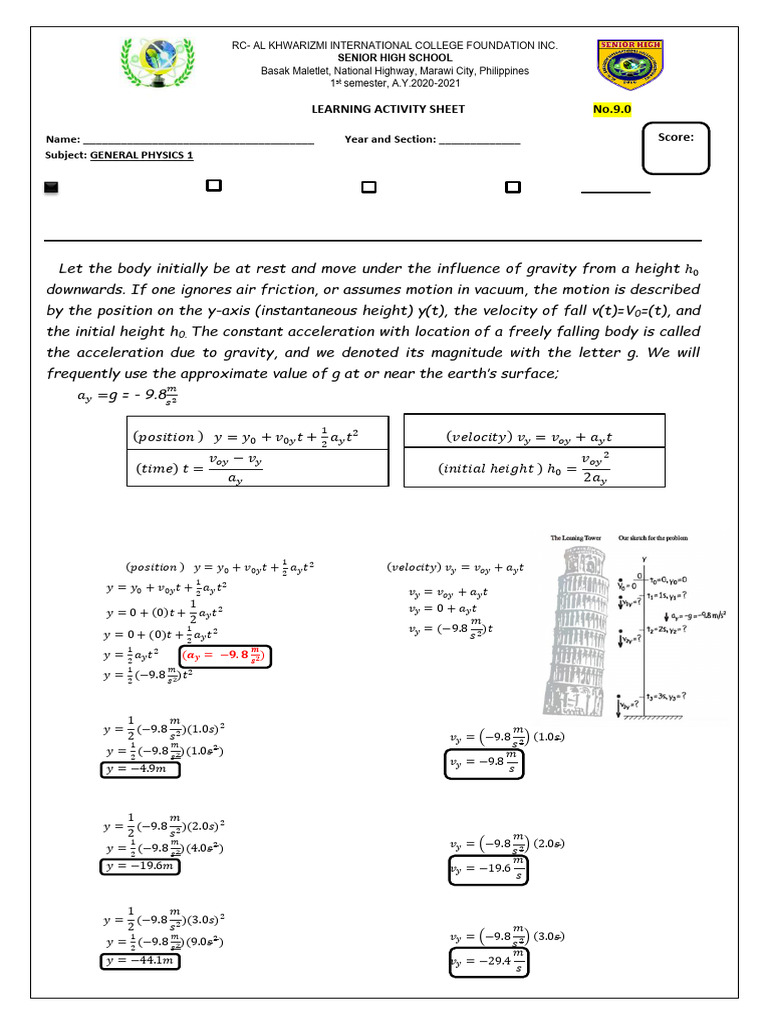 November - General Physics 1 | PDF | Force | Acceleration