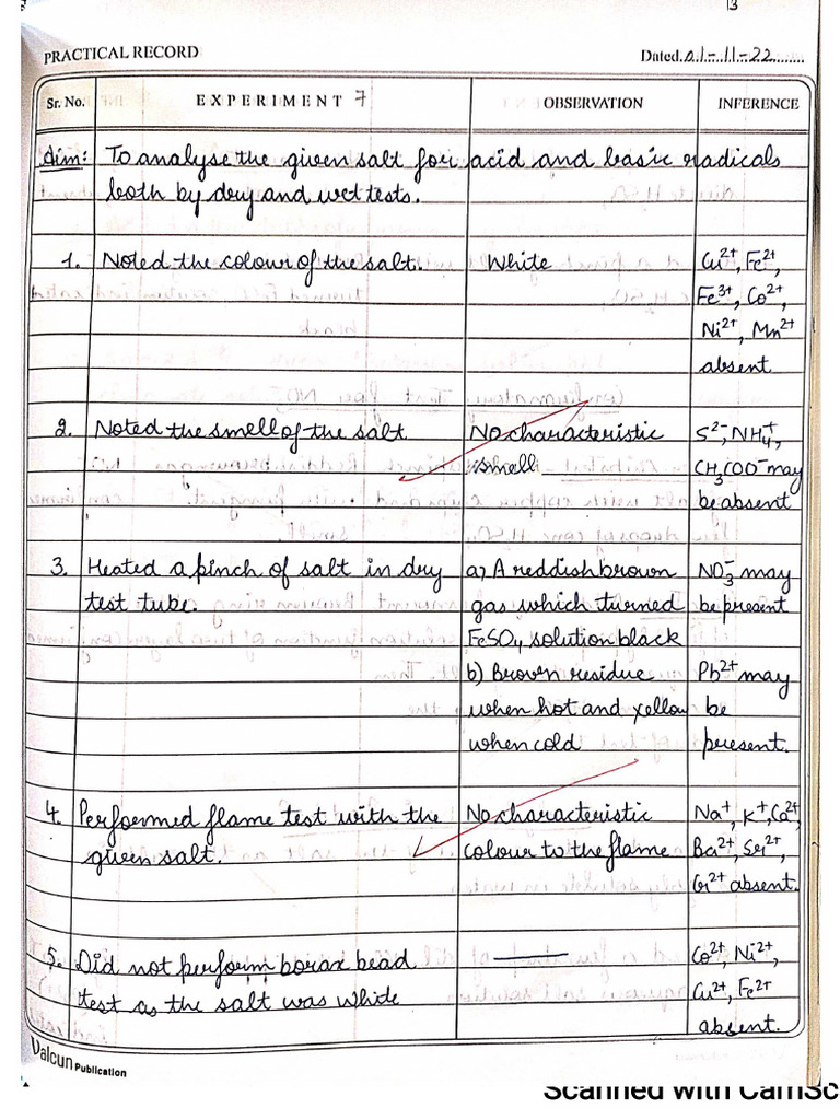Chemistry Practical Part II | PDF