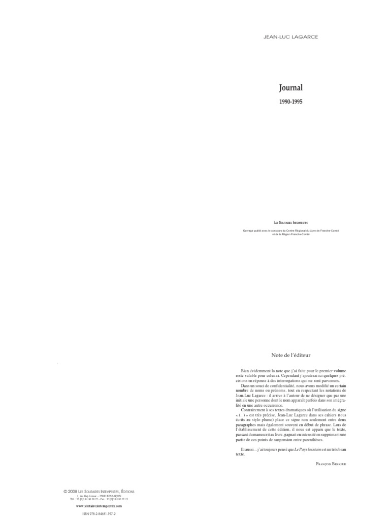 TX Lagarce Journal II Extrait | PDF