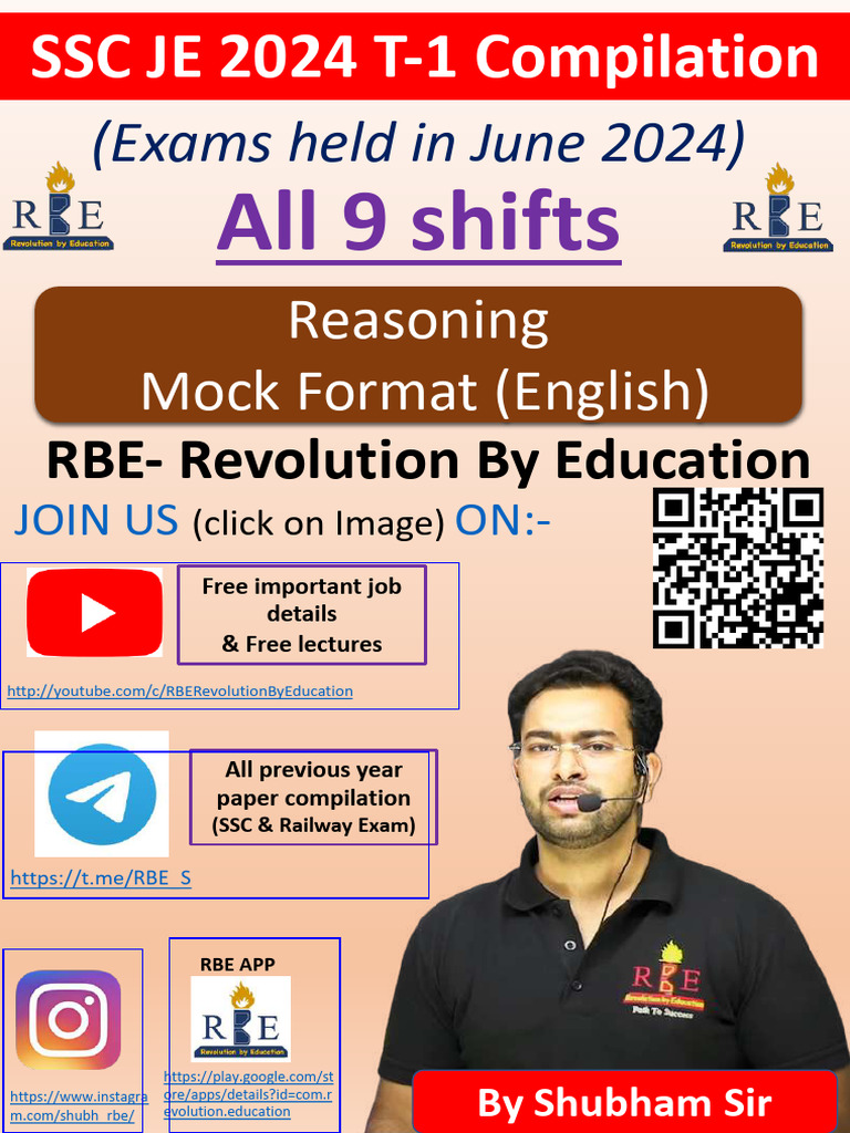 Reasoning (Eng) SSC JE 2024 Tier-1 | PDF | English Language