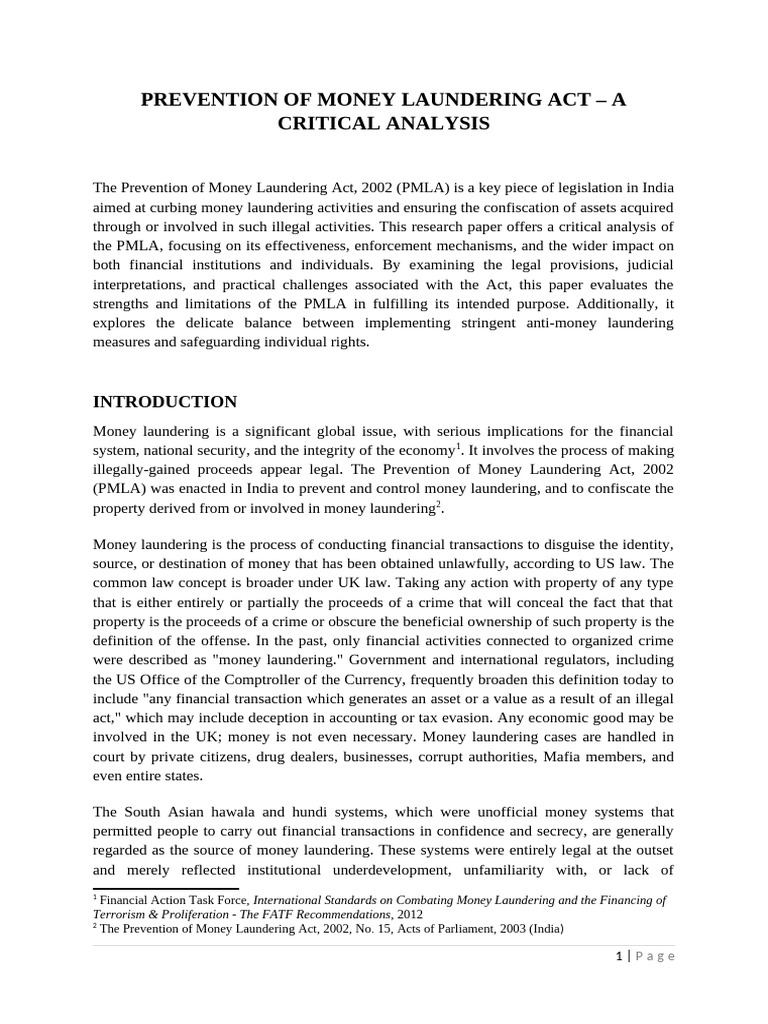 Prevention of Money Laundering Act | PDF | Money Laundering | Bail
