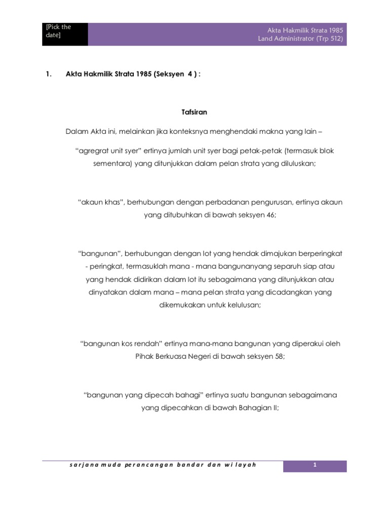 Akta Hakmilik Strata  PDF