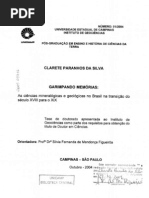 Clarete Paranhos da Silva. Garimpando memorias  as ciencias mineralogicas e geologicas no Brasil na transição do seculo XVIII para o XIX
