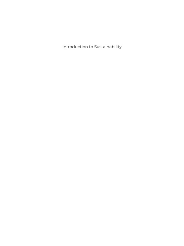 Introduction To Sustainability 1693251458 | PDF