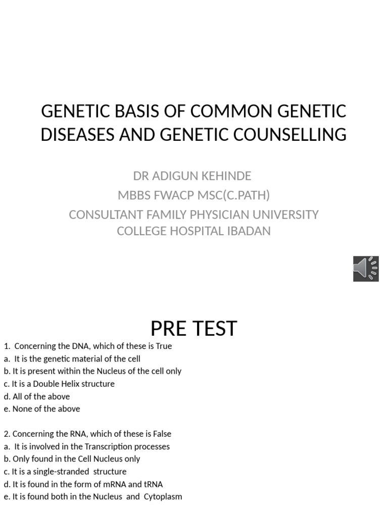 Genetic Basis of Common Genetic Diseases and Genetic | PDF