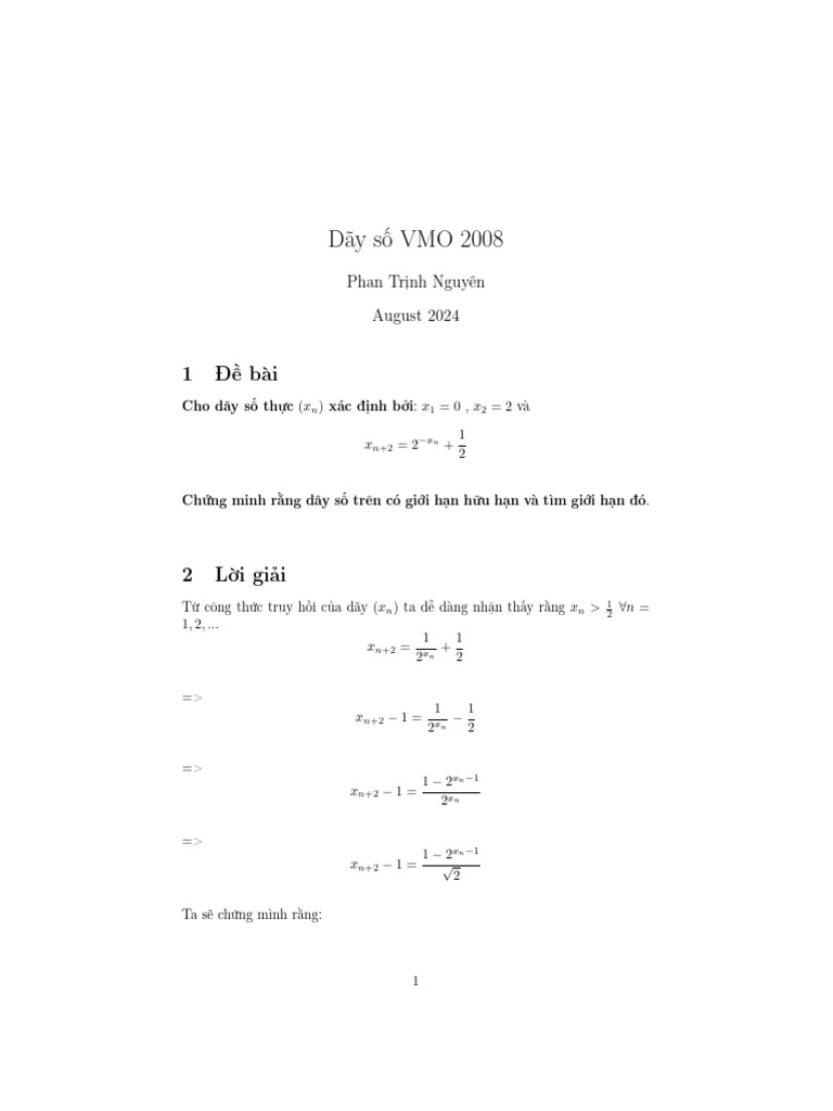 Dăy VMO 2008 | PDF