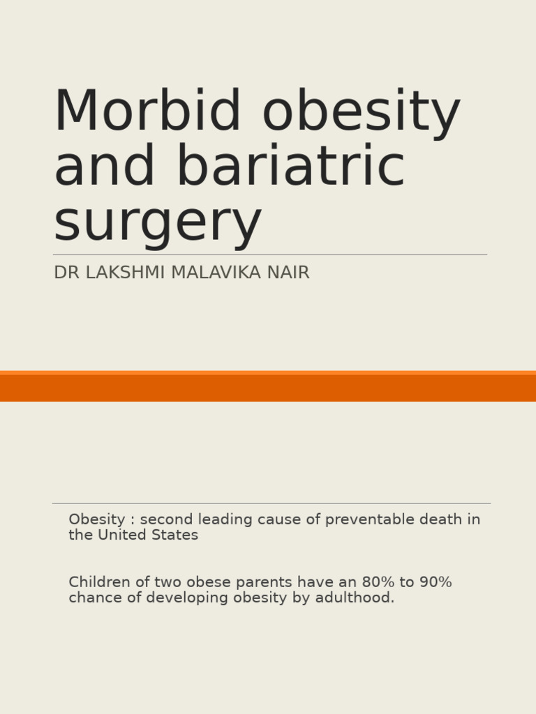 Morbid obesity and bariatric surgery | PDF