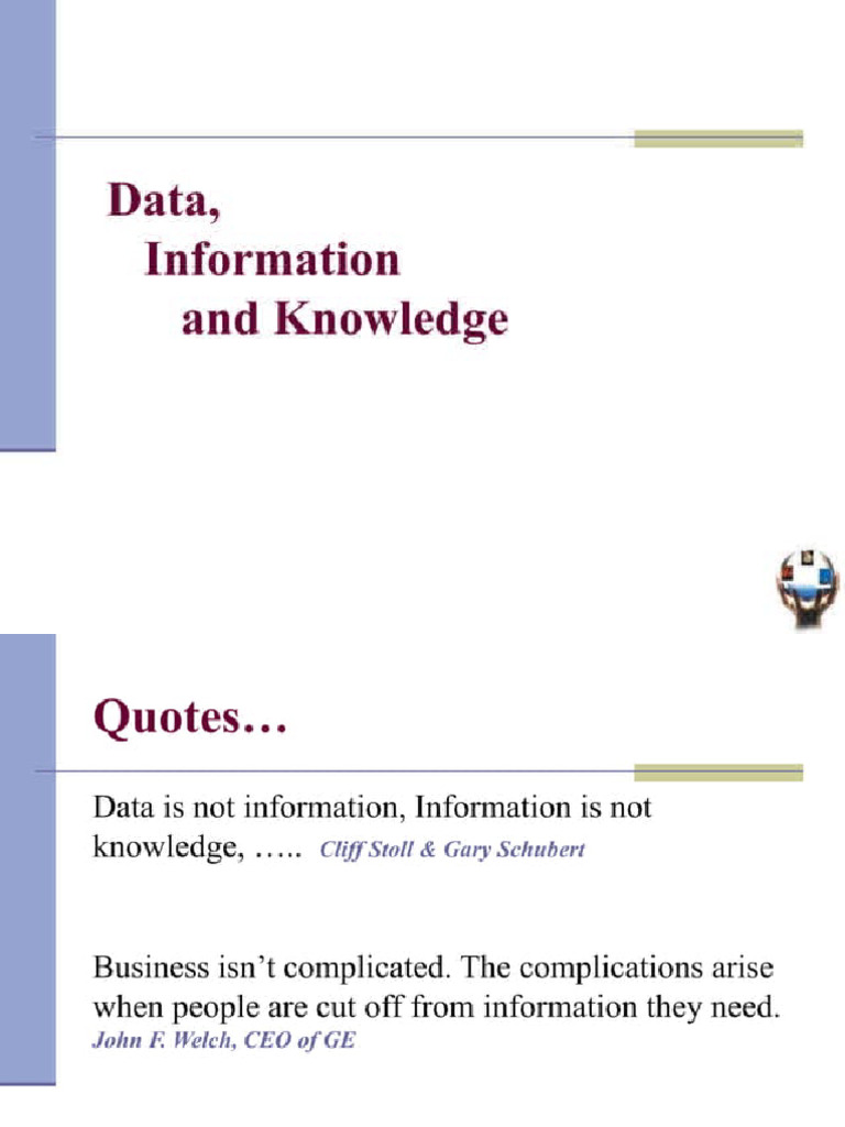 Data Information and Knowledge | PDF