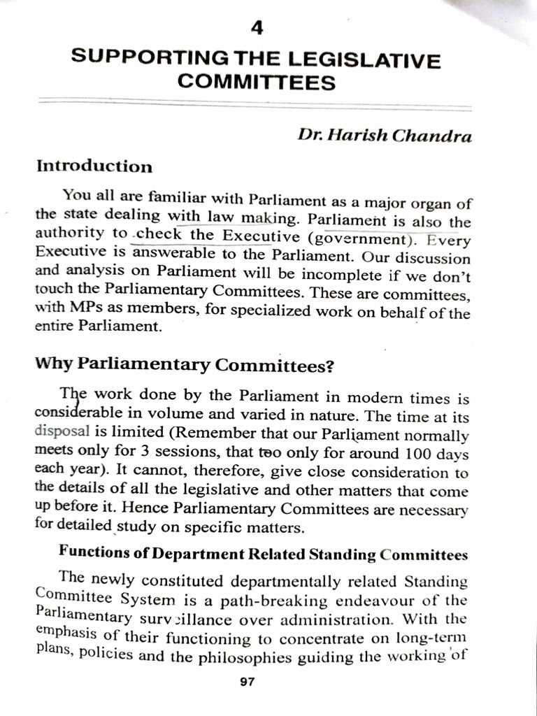 Supporting The Legislative | PDF | Committee | Separation Of Powers
