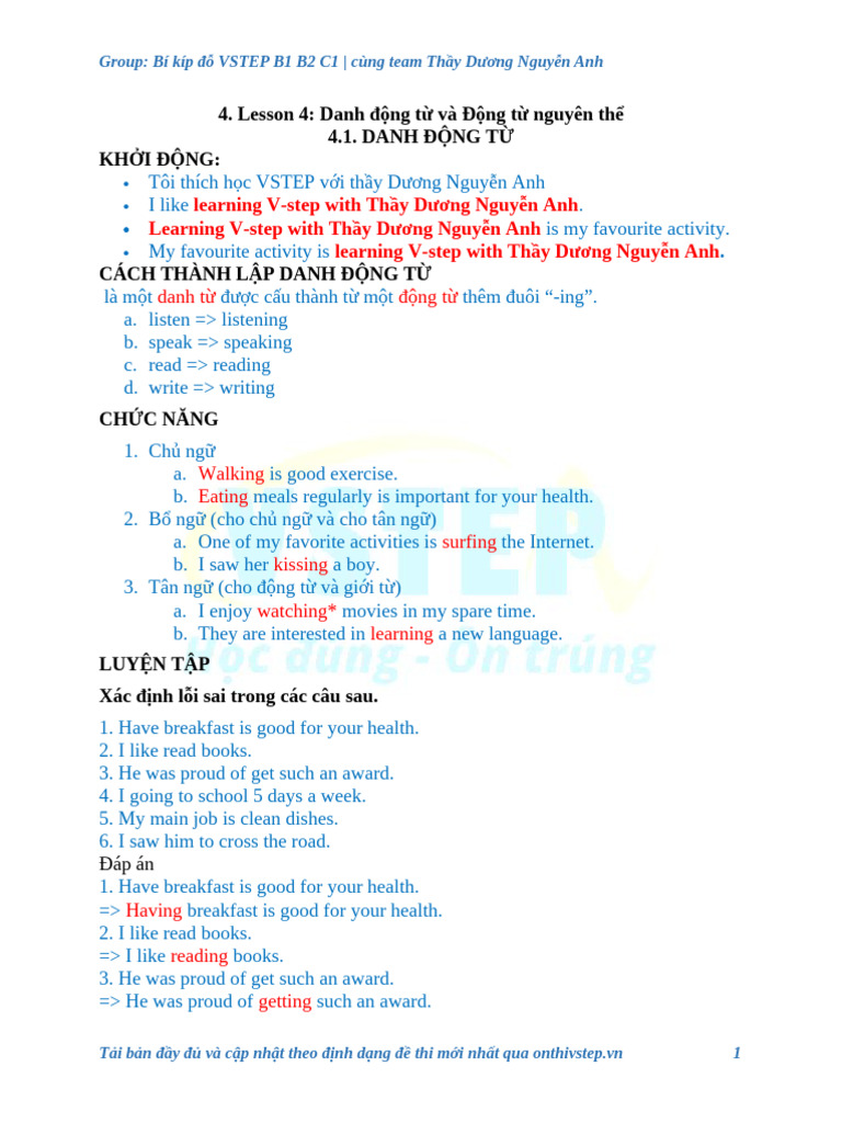 Grammar Lesson4 | PDF