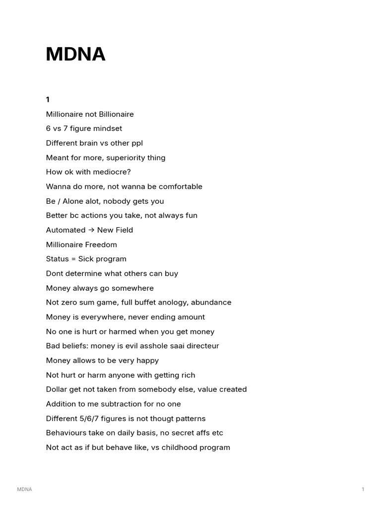 MDNA | PDF