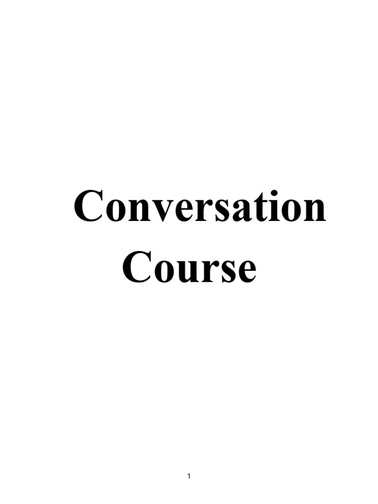 Conversation Course | PDF
