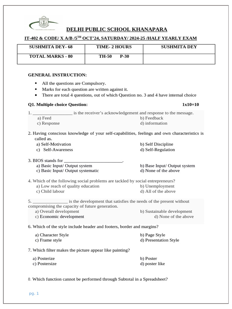 IT Class 10-HY | PDF