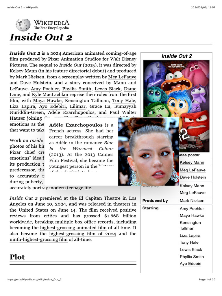 Inside Out 2 - Wikipedia | PDF