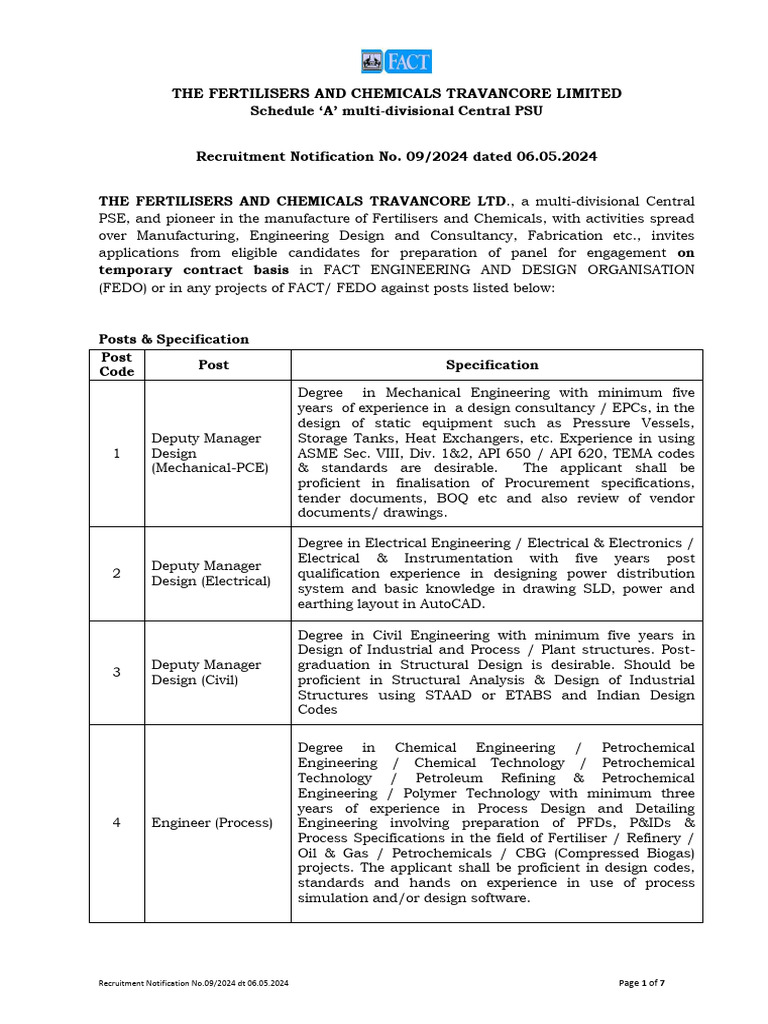Recruitment Notification No 09 2024 - 7569 1 | PDF | Engineering ...