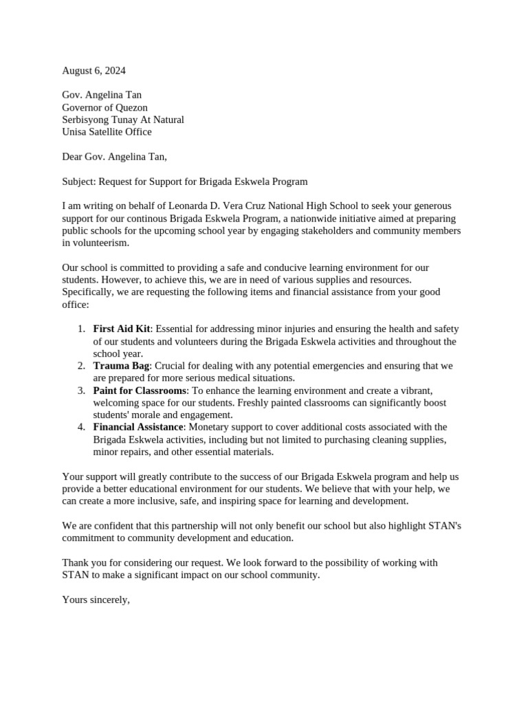 Stan Letter | PDF