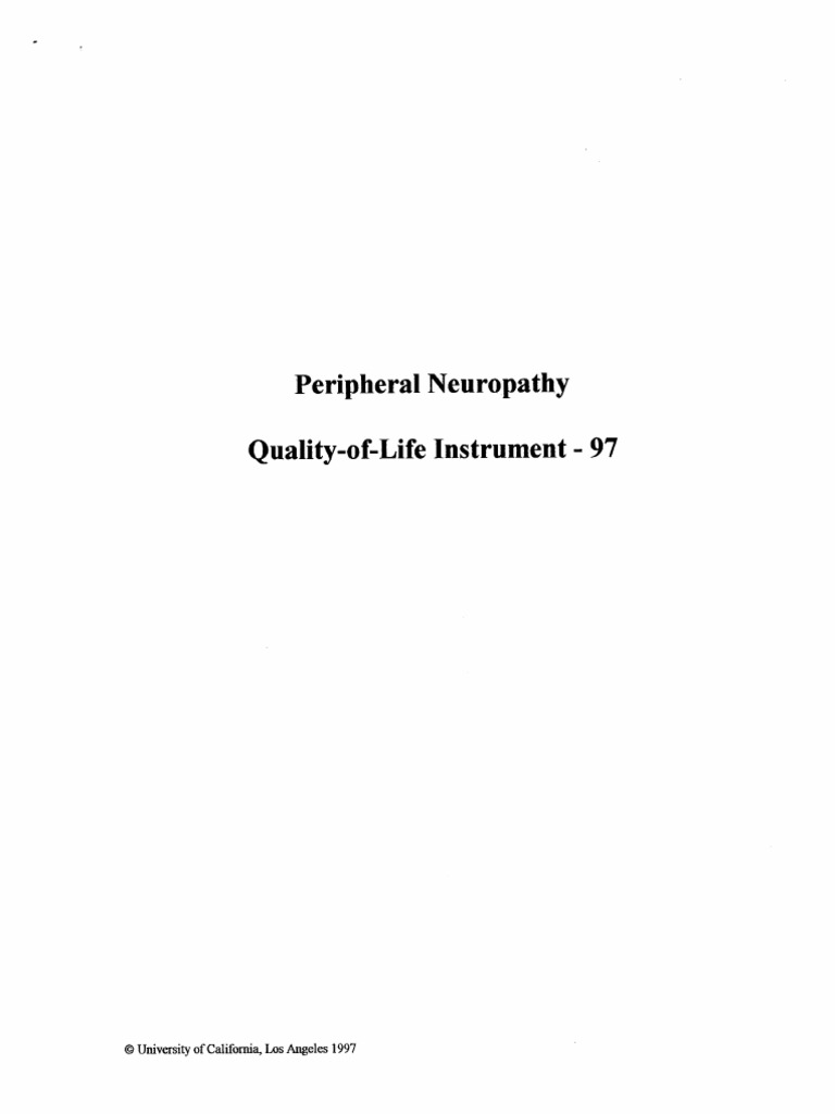Peripheral Neuropathy Questionnaire | PDF