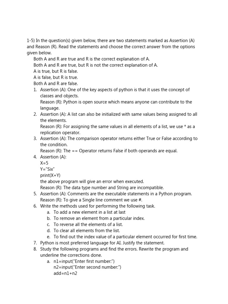 Revision Worksheet Python-3 | PDF