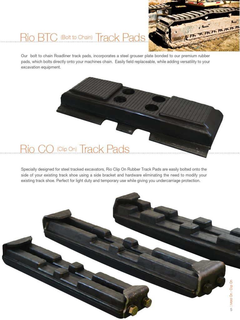 Rio Rubber Track Pads Overview | PDF | Materials | Building Materials