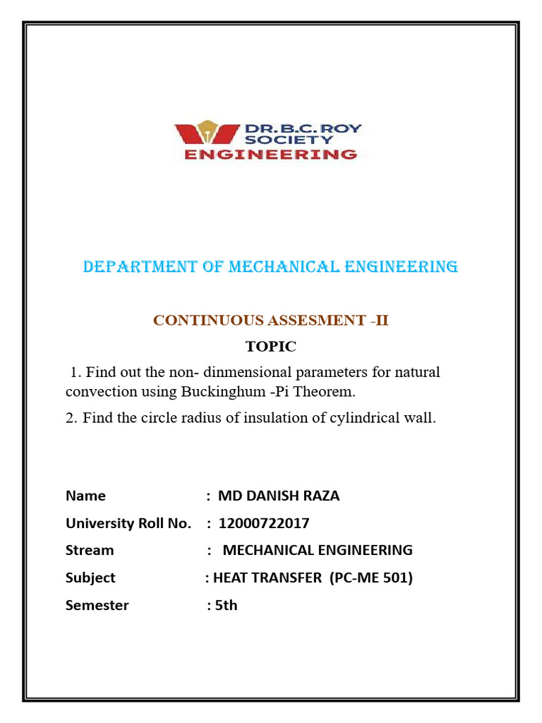Heat Transfer Analysis for Engineers | PDF | Thermal Insulation ...
