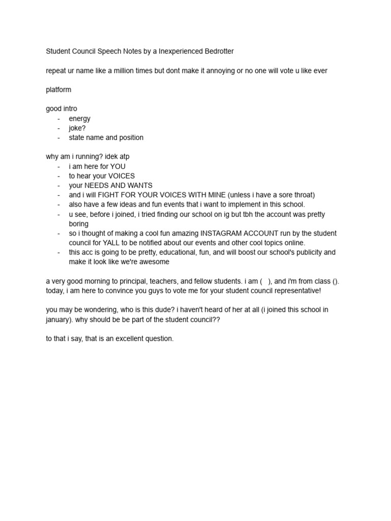 Student Council notes | PDF