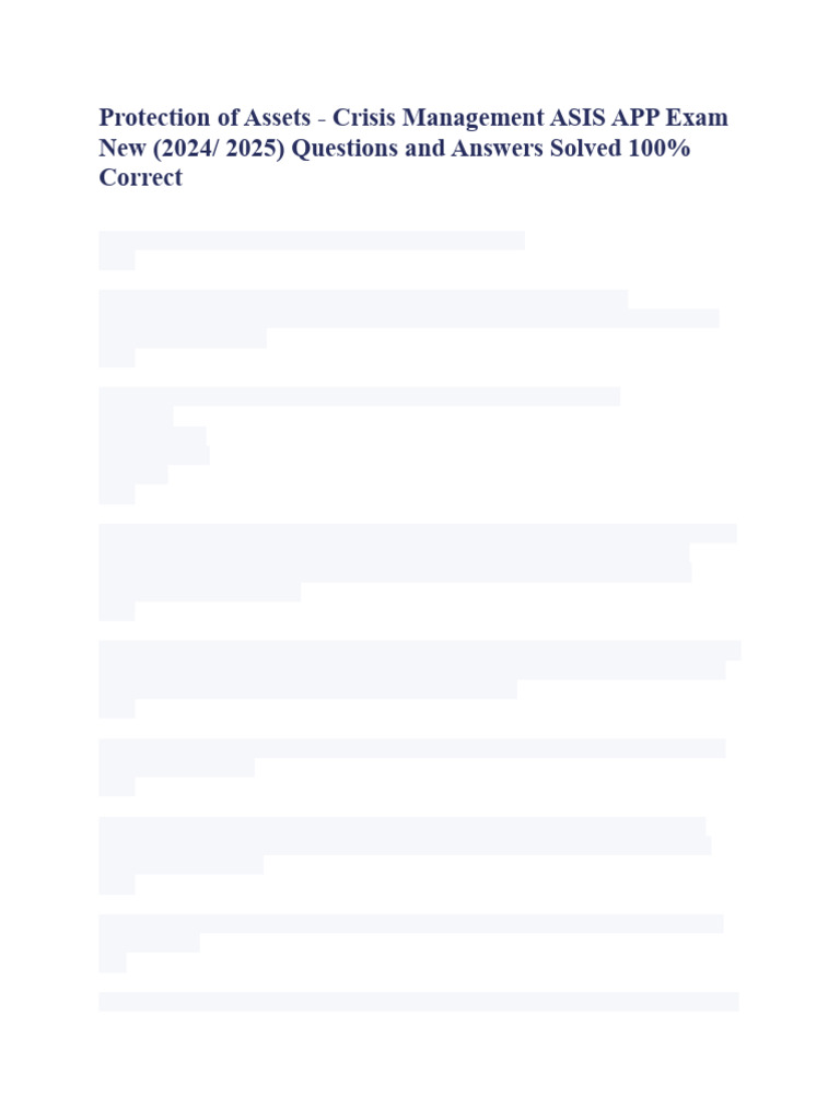 Protection of Assets | PDF | Emergency Management | Emergency