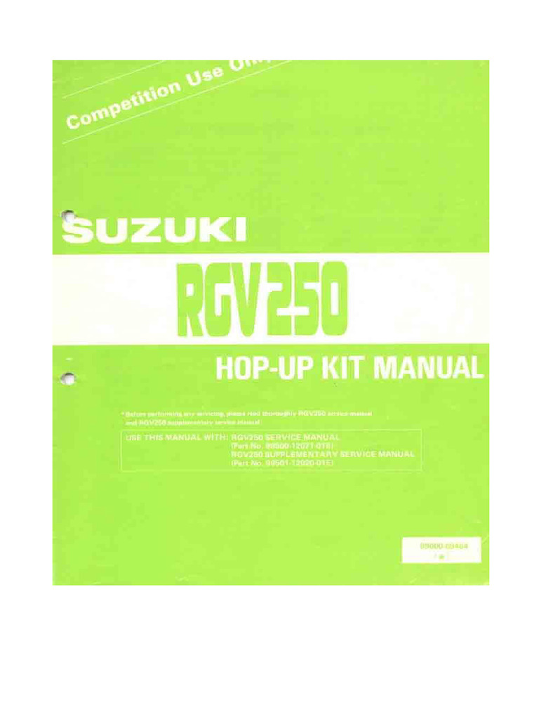 01 Manuale RGV 250 Kit f3 Italiano | PDF