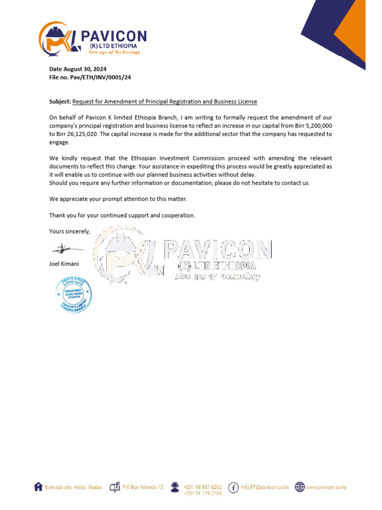 Letter For Alteration - Signed | PDF