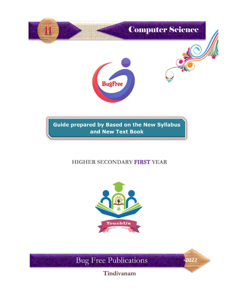 11th Computer Science EM Full Study Material English Medium PDF ...