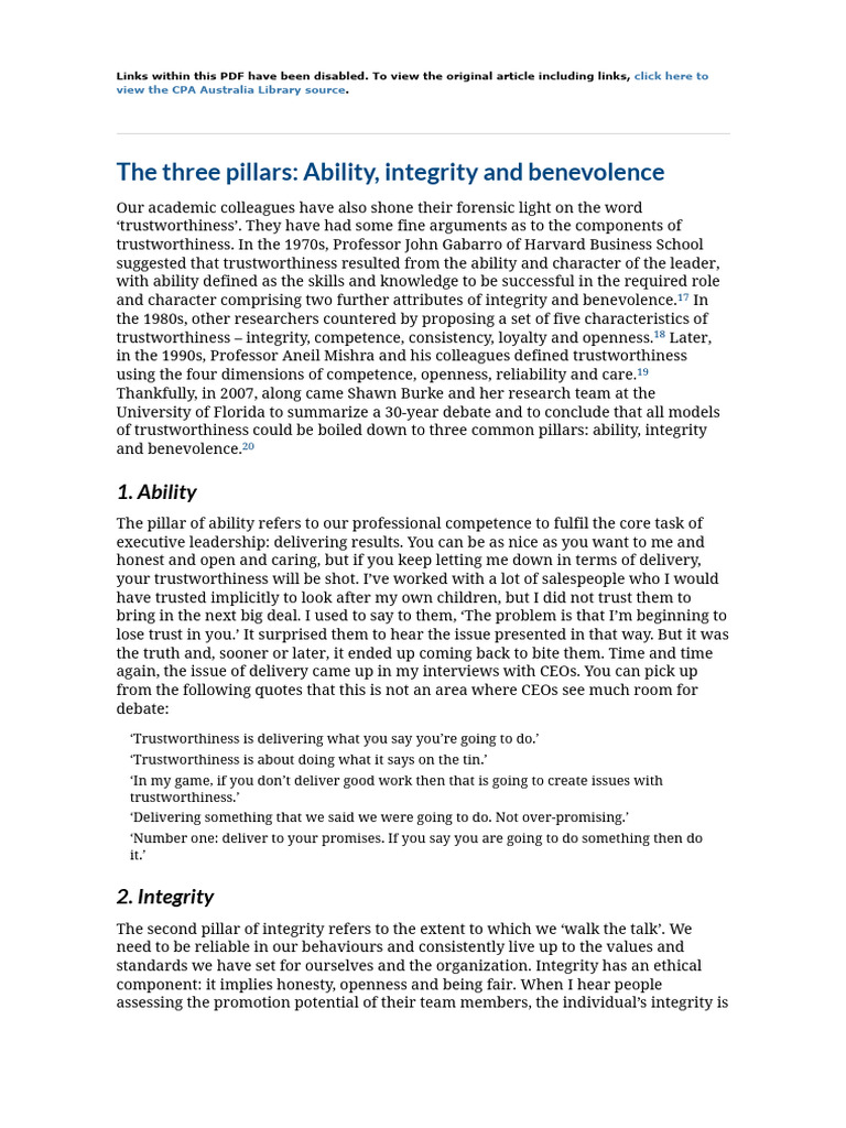 Ability Integrity Benevolence | PDF