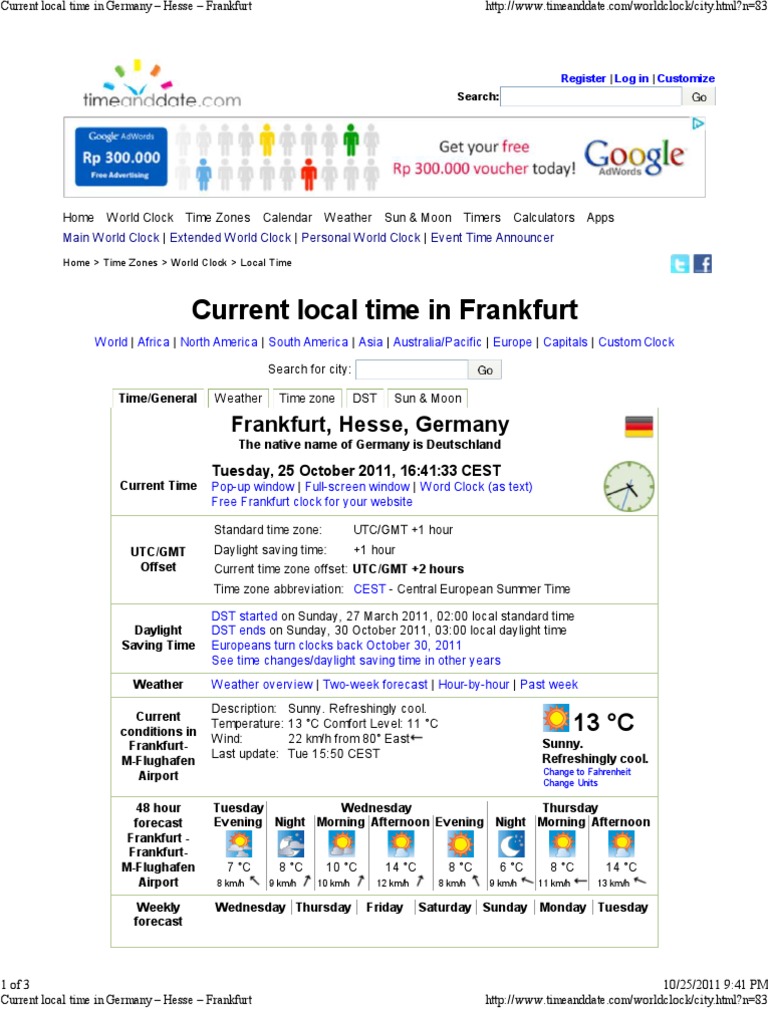 226 Frankfurt) | PDF | Daylight Saving Time | Twilight