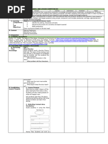 English Matatag Lesson Plan