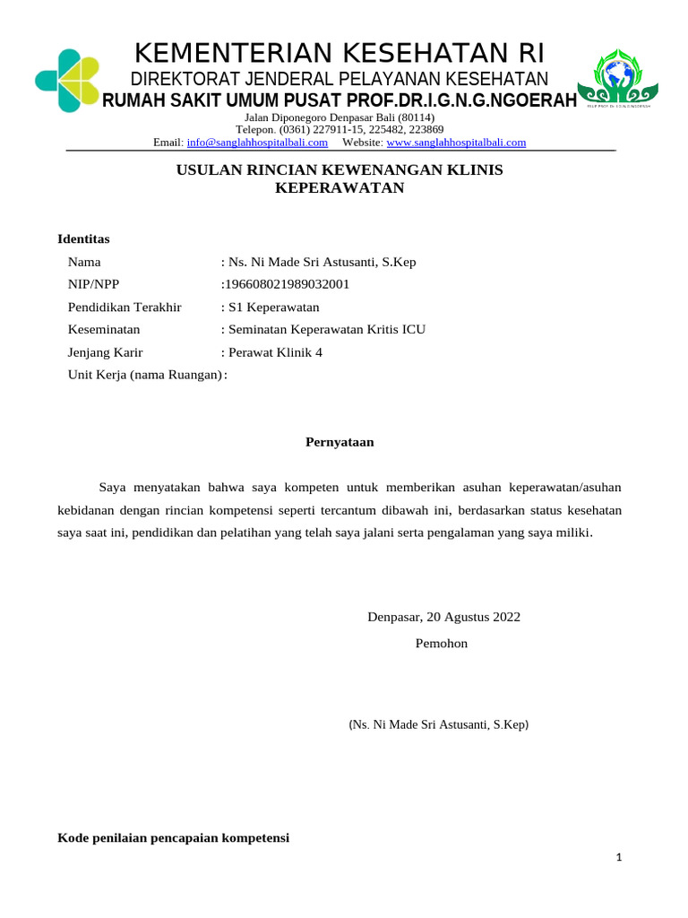 File - Komite - Keperawatan - FORM KEP KRITIS ICU PK 4 | PDF