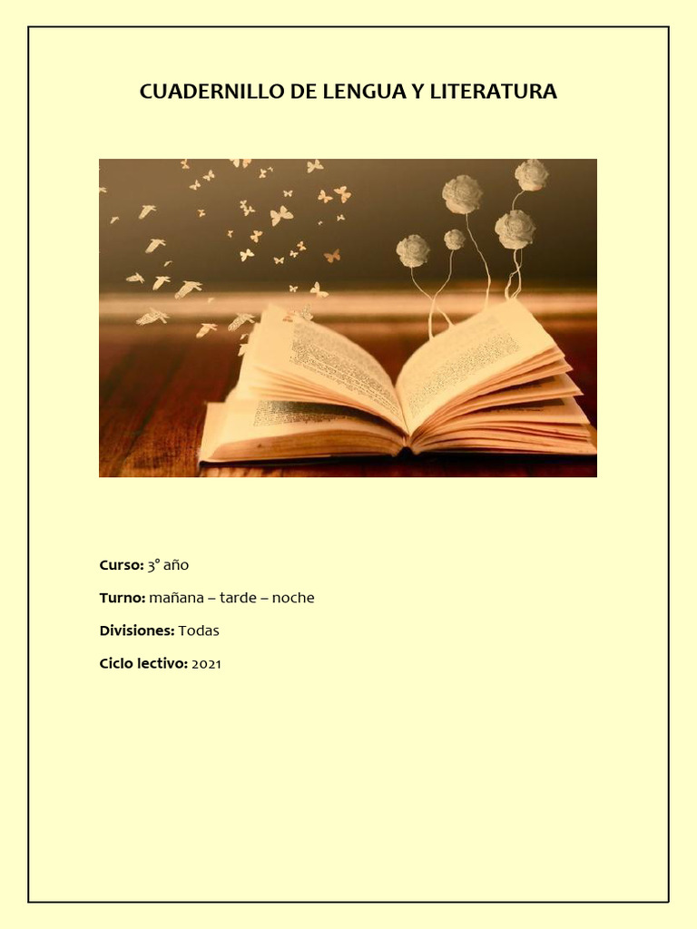 Cuadernillo de Lengua y Literatura #1 - 3° Año | PDF