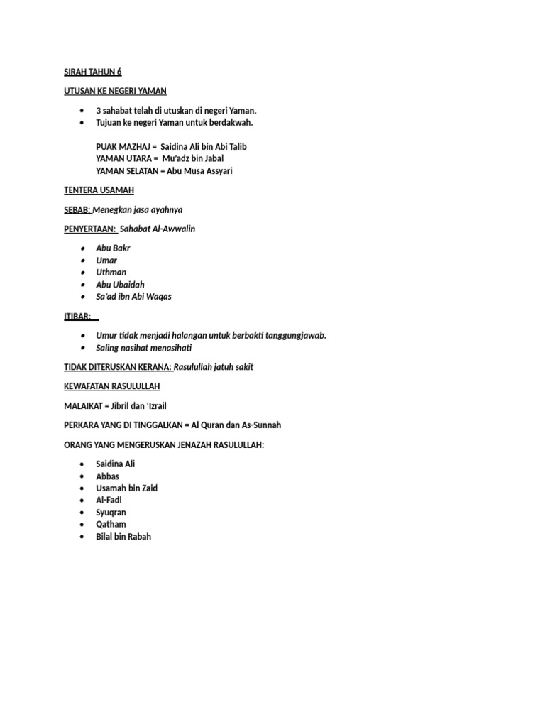 Sirah Tahun 6 Pdf
