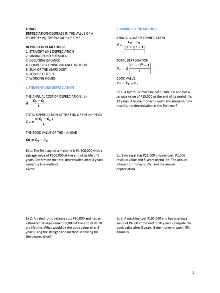Econ Finals | PDF | Depreciation | Book Value