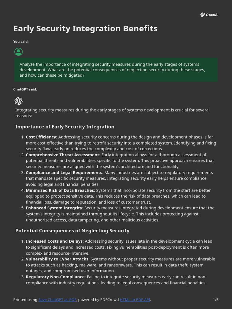 Early Security Integration Benefits | PDF | Security | Computer Security