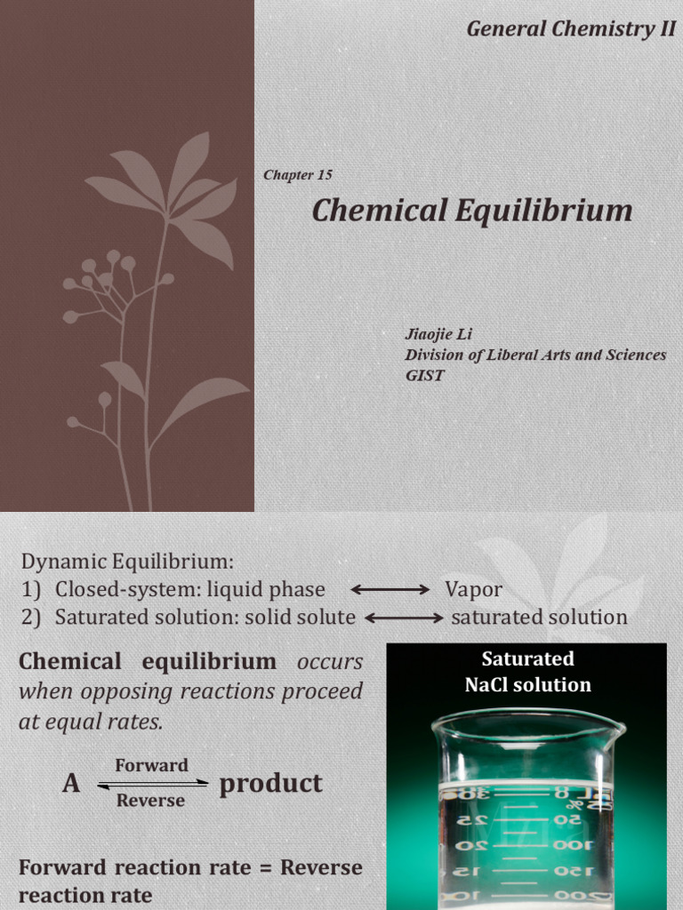 Chapter 15 Chemical Equilibrium 20240910 Pdf