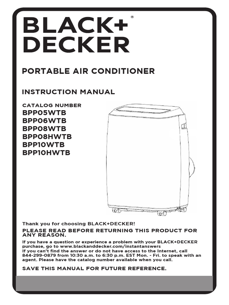 Black And Decker Portable Air Conditioner Manual
