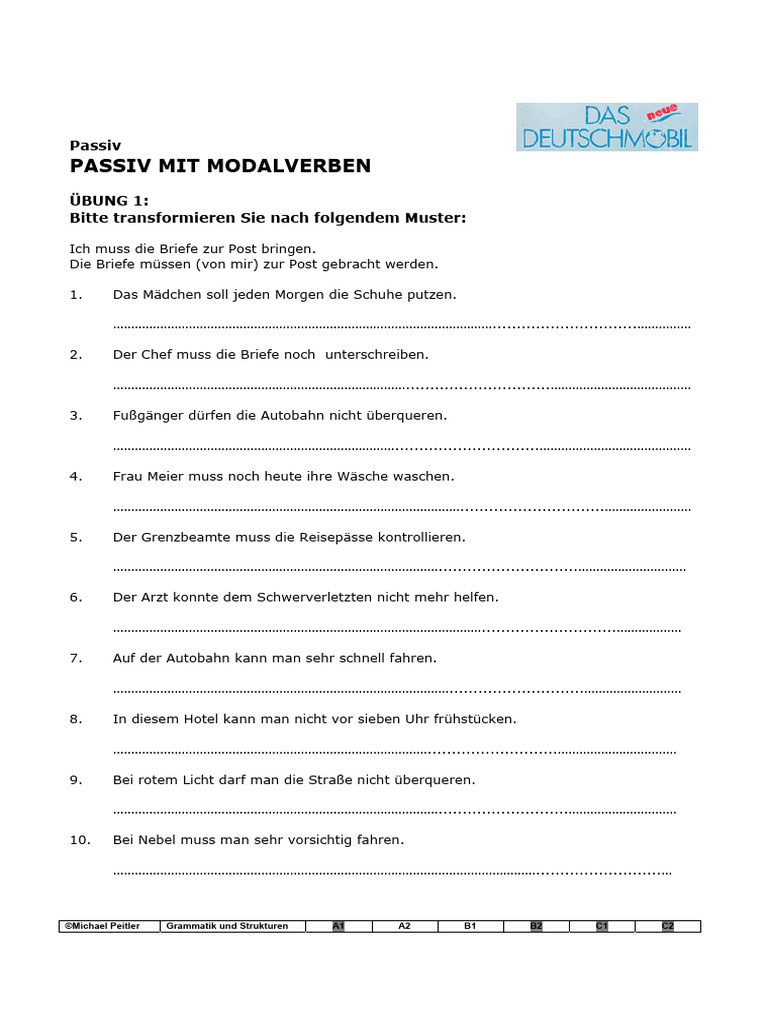Passiv mit modalverben | PDF