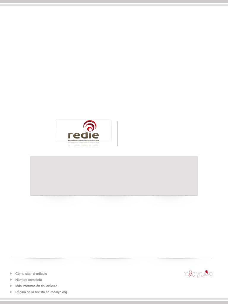 REDIE. Revista Electrónica de Investigación Educativa 1607-4041 | PDF