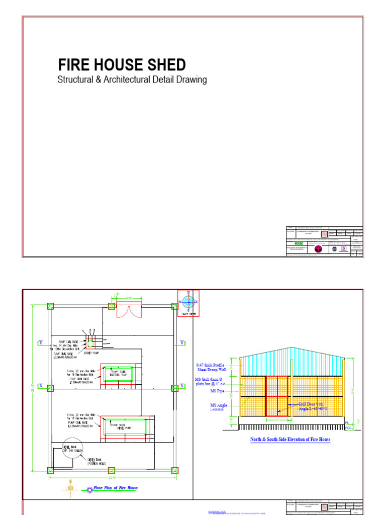 Fire House Shed Structural Drawing | PDF | Civil Engineering