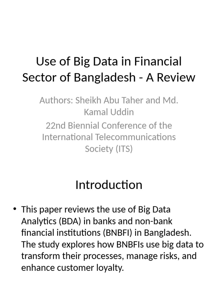 Big Data in Financial Sector of Bangladesh | PDF