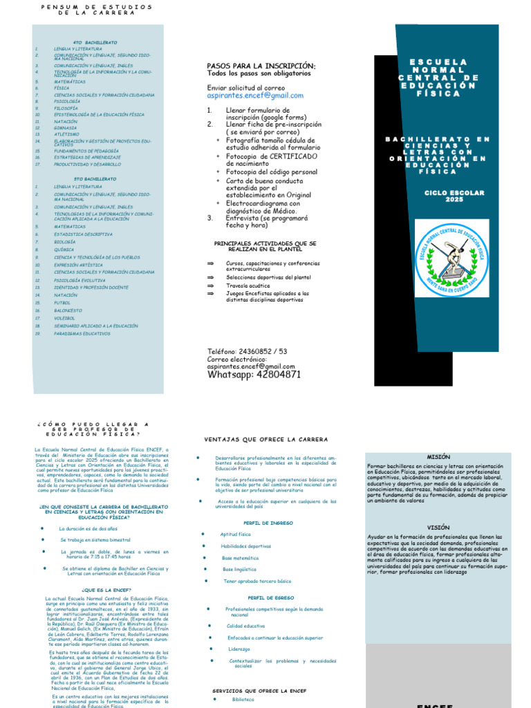 FOLLETO ENCEF 2025 Modificado | PDF | Educación Física | Educación más alta