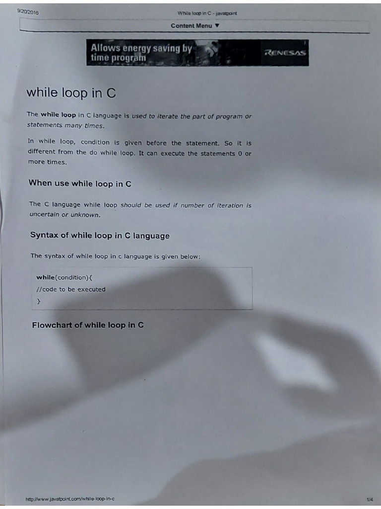 While in C Loop | PDF