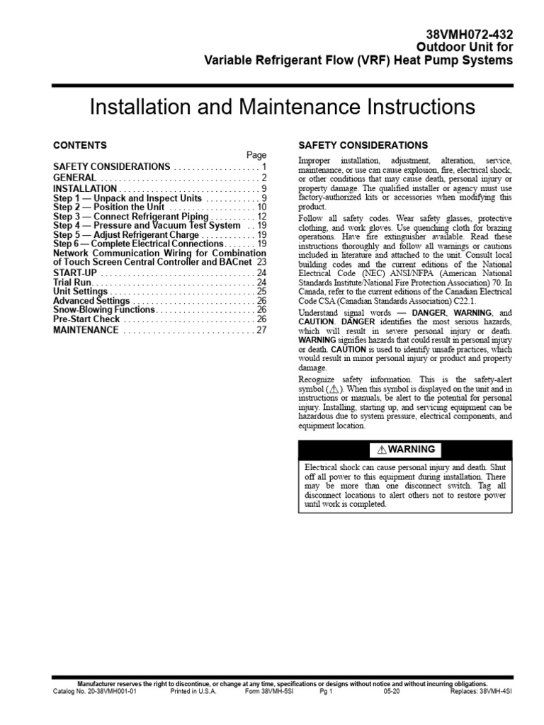 CARRIER 33PILOT 01 MANUAL visual data 2