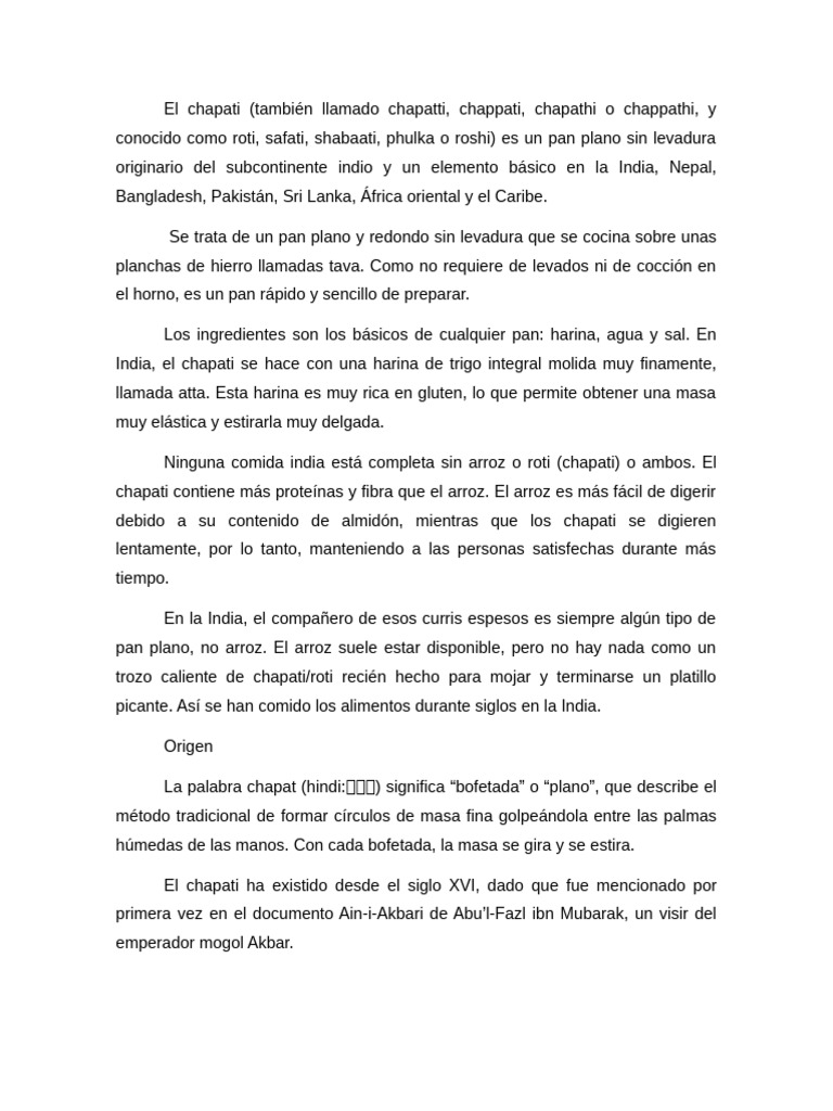 Chapati: Pan Plano Indio Esencial | PDF | Cocina, comidas y vino ...